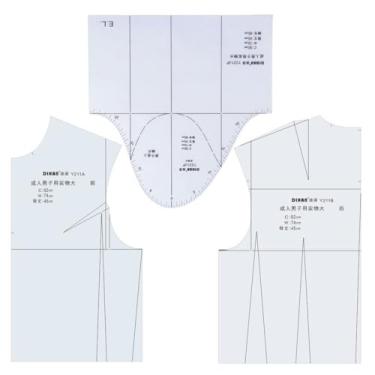 Imagem de DIHAN #Y211SET Régua de fabricação de padrão de bloco básico de vestuário e manga masculina protótipo de régua de costura alfaiate régua acolchoada curva francesa JP estilo cultura escola estudante