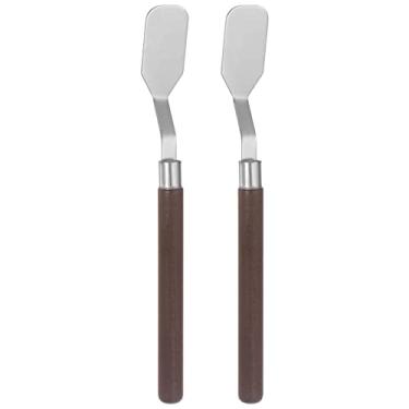 Imagem de Generic 2 peças de facas de palete de aço inoxidável de 18 mm de largura, espátula, faca de palete de pintura com cabo de madeira para mistura de tela acrílica a óleo e espalhamento