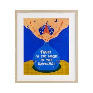Imagem de Stupell Industries Trust In Magic Of Universe Impressão emoldurada de bétula sob vidro, design de Nabeela Rumi, 16 x 13