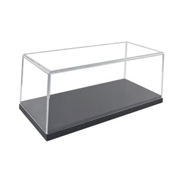 Imagem de Dynwave Vitrine transparente para miniaturas de carros em escala 1:24, à prova de poeira, ideal para colecionadores de carrinhos e figuras de brinquedo.