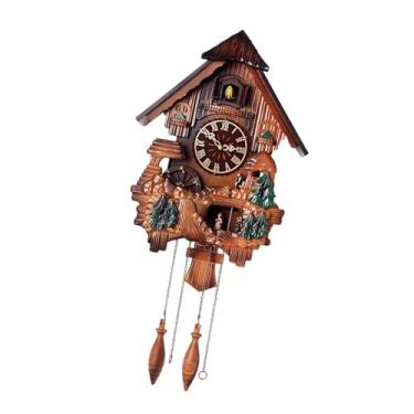 Imagem de XLWLLNJ Relógio de parede cuco pendurado, relógio de parede escala clara, presentes relógio decorativo relógio de parede de madeira para restaurante, Roman Dial Style B