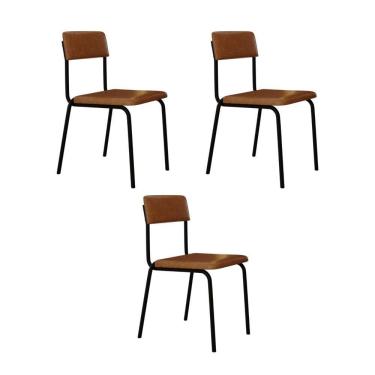 Imagem de Cadeira Fit Fixa C/4 Pes 475 X 505 X 810 Mm C/3 Un. Courino Caramelo Courino Caramelo