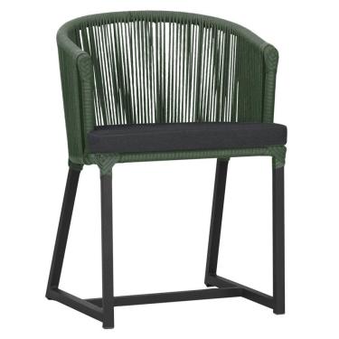 Imagem de Cadeira De Jantar Noronha Alumínio Preta E11 Trama Original Verde