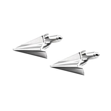 Imagem de Abotoaduras de caveira estilo avião clássico para homens abotoaduras prateadas - presente perfeito para o dia dos pais - Decore e personalize sua manga - para escritório, casamentos e muito mais, não