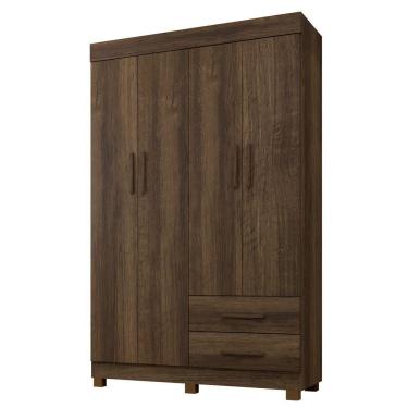 Imagem de Guarda Roupa Leblon 4 Portas 2 Gavetas 5 Prateleiras - Benet Imbuia