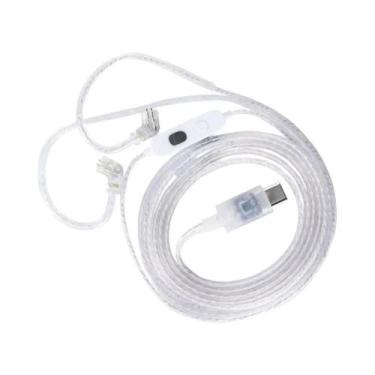 Imagem de Cabos De Fones De Ouvido KZ Prateados 2PIN Tipo-C Acessórios HIFI Comp