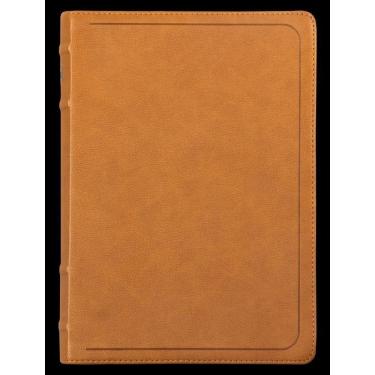 Imagem de Bíblia Acf Com Referências Cruzadas E Palavras De Jesus Em Azul, Couro-Soft Mostarda, Letra Grande,