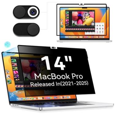 Imagem de Protetor de tela de privacidade para MacBook Pro 14 polegadas (2021-2024, M1, M2), capa protetora removível antiespião fácil de ligar/desligar, filtro de privacidade de laptop para Mac Pro de 14