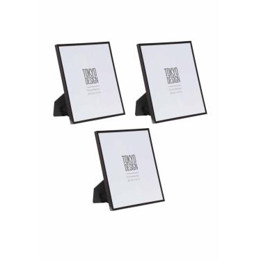 Imagem de Kit 3 Porta Retrato em Metal e Vidro Foto 20x25 Preto Brilho