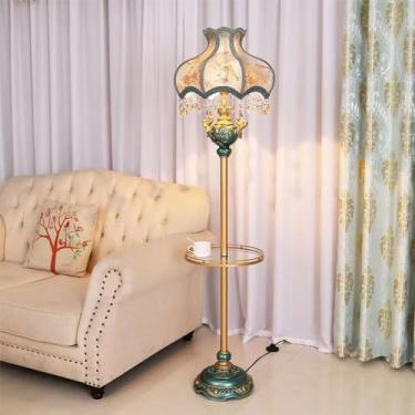 Imagem de Luminária de chão retrô americana, estilo europeu, luxuosa, para sala de estar, quarto, escritório, casa de campo, decoração de interiores, sofá (Estilo 10, 1 unidade)