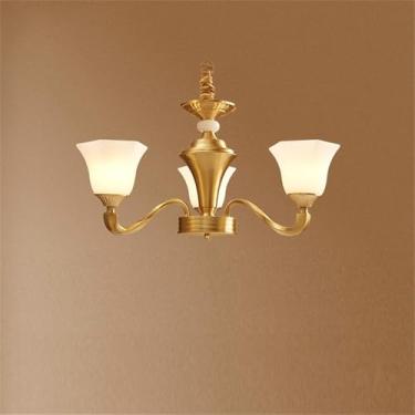 Imagem de Lustre americano de latão com LED, estilo europeu, luxuoso, para sala de estar, restaurante, quarto, villa, hotel, loja de roupas, luminária pendente (A 3 lâmpadas)