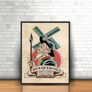 Imagem de Quadro Decorativo Dom Quixote Pop 45X34Cm Moldura Preta - Quadros On-L