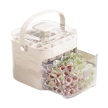 Imagem de Bandeja de gelo – Bandeja de bloco de gelo reutilizável com tampa, tipo prensa, fácil de liberar, utensílio de cozinha doméstica para coquetel, café, uísque e bebidas