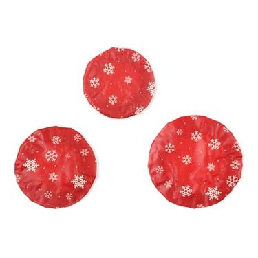 Imagem de Conjunto de 3 tampas de tigela de cera de abelha protetores de alimentos de pano de algodão para fermentação de massa e preparação de refeições