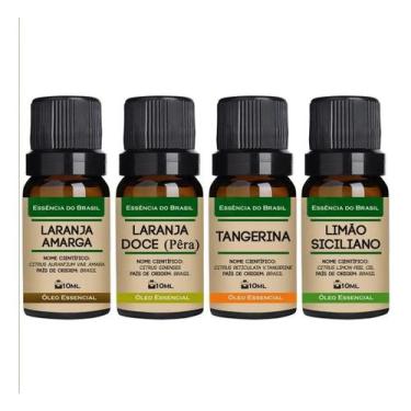 Imagem de Kit 4 Óleos Essenciais Cítricos E Refrescantes 10ml Cada - Essência Do