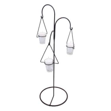 Imagem de Castiçal 3 pingentes 65 cm Decoração Candelabro Vela Branca - Velitas 