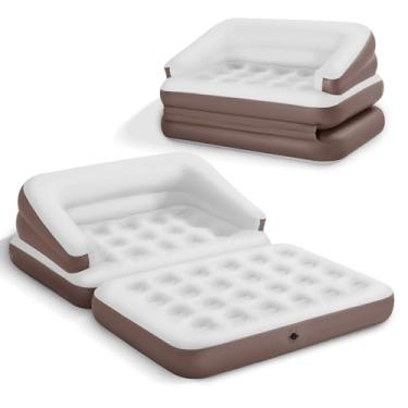 Imagem de TXZ outdoor Colchão de ar de tamanho completo para colchão inflável portátil inflável, sofá-cama com parte superior flocada, sofá de ar duplo para acampamento de barraca