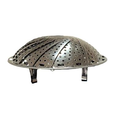 Imagem de Cesta de Cozimento a Vapor Premium em Aço Inox, Dobrável, 22cm Diâmetro, 8cm Altura, 132g, Cor Inox