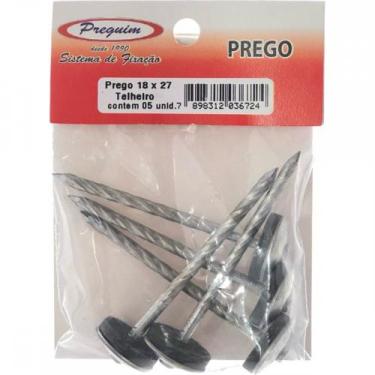 Imagem de Cartela Prego Telheiro Preguim Galvanizado 18X27 (3,40X62mm) (3,40X62m