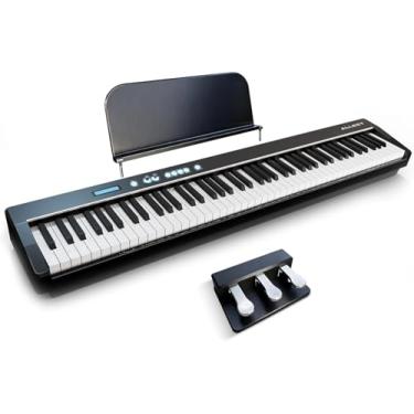 Imagem de VEDO Este piano digital possui um teclado de 88 teclas com ação de martelo e peso total. É um piano digital portátil, adequado tanto para profissionais quanto para iniciantes, com cabo de áudio