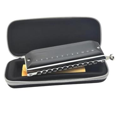 Imagem de Gaita cromática profissional com 12 furos e 48 tons sem válvula C