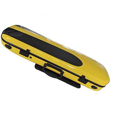 Imagem de Estojo De Violino Retangular De Fibra De Carbono Amarela Com Higrômetro Estojo De Violino Rígido E Leve Tamanho Completo Estojo de Violino (Color : 4/4)