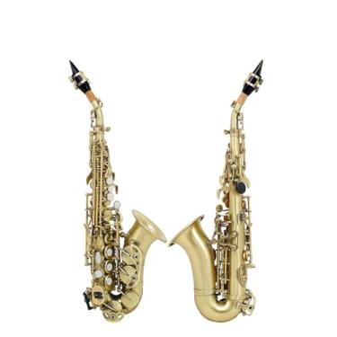Imagem de Saxofone Saxofone Bb Saxofone Soprano Preto Niquelado B Conjunto Plano Com Estojo Acessórios para Saxofone Instrumento Profissional Iniciante (A)