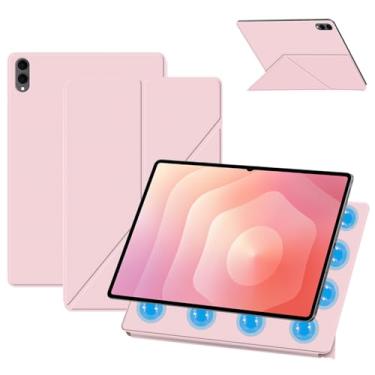 Imagem de Capa para Galaxy Tab S11 Ultra de 14,6 polegadas, capa magnética destacável de dois lados HUKWIMO com suporte dobrável fina, leve e automática hibernar/despertar, capa inteligente de couro PU à prova