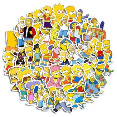 Imagem de Pacote de adesivos Simpsons Anime Waterproof Vinyl 50 unidades
