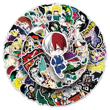 Imagem de Adesivos My Heros Academias, vinil impermeável, 106 unidades