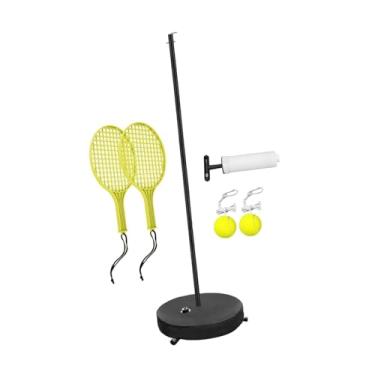 Imagem de oshhni Ferramenta para treino de tênis preso com poste de altura ajustável, equipamento auxiliar para iniciantes, ideal para jardim.