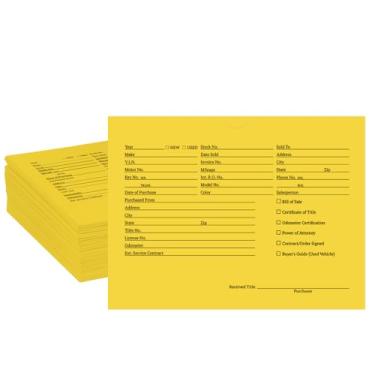 Imagem de suituts Pacote com 100 jaquetas de veículos para concessionárias, envelopes de ofertas de veículos impressos de 22,5 x 30,5 cm, pastas de ofertas de vendas de carros, envelopes de registro de