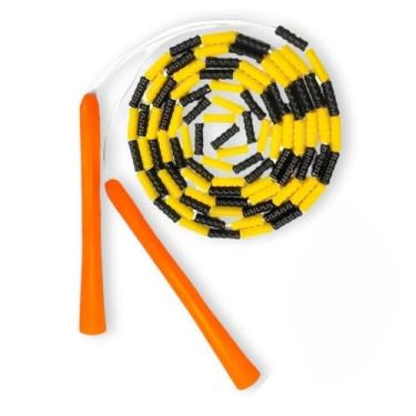 Imagem de Corda de Pular Multifuncional – Segmentada com Miçangas para Uso em Esportes e Recreação(Laranja)