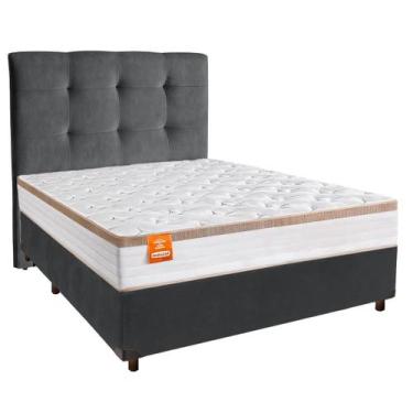 Imagem de Cama Box Casal + Colchão Isis Inducol + Cabeceira