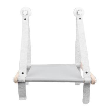 Imagem de GLOGLOW Poleiro de Janela para Gatos, Estrutura de Madeira Maciça Com Ventosas de Vácuo de Alta Pressão para Gatos, Comporta até 6 Kg, Cama de Rede à Prova de Arranhões para Pular e Se