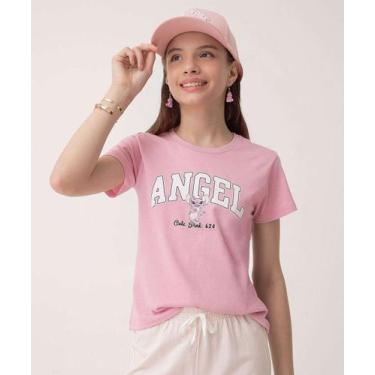 Imagem de Camiseta Juvenil Angel E Stitch Disney Tam 10 a 16-72148, 16, Rosa
