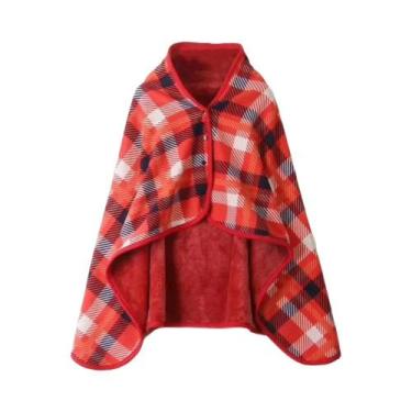 Imagem de Cachecol Elegante Feminino Em Tartan Plaid, Dupla Camada, Quente Para 