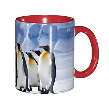 Imagem de Zeraoke Canecas de café criativas com estampa de pinguins no iceberg, personalizadas, presente para a família, tamanho de 325 ml, unissex