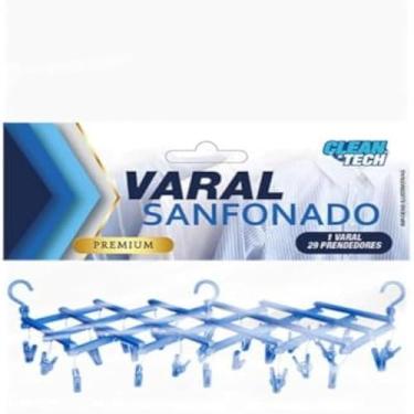 Imagem de Varal expansivel portatil com 29 prendedores, para roupas, compacto e duravel