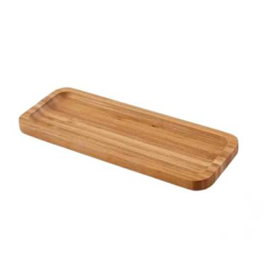 Imagem de Petisqueira Retangular de Bambu, 26cm x 10cm, Natural, para Servir Petiscos, Queijos e Frutas