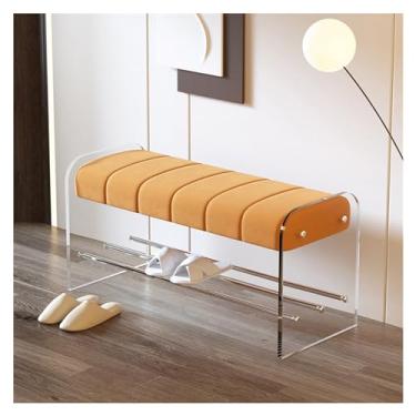 Imagem de FAMEOYA Otomano Descanso de pés/banco de sapatos leve luxo criativo banco de troca de sapatos banco de acrílico transparente quarto vestiário simples porta de casa usando sapato banco banco banco de