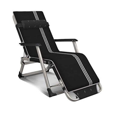 Imagem de YYBOES Espreguiçadeiras, espreguiçadeiras resistentes, móveis de jardim, cadeiras de acampamento e jardim, espreguiçadeiras dobráveis reclináveis à prova d'água de metal para escritório ao ar livre