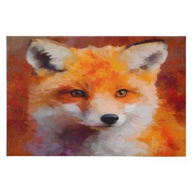 Imagem de CEBUGI Tapete de área 60 x 90 cm macio lavável tapete antiderrapante com forro de borracha tapetes de área de raposa para sala de estar, quarto, decoração de casa