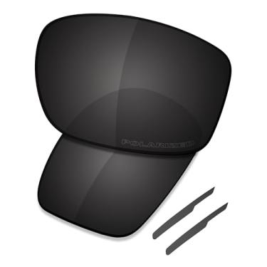 Imagem de SAUCER Lentes de reposição premium e meias auriculares para óculos de sol Oakley Siphon OO9429 High Defense - preto carbono polarizado