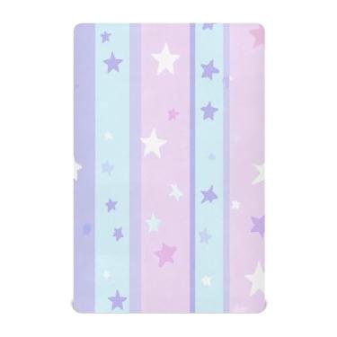 Imagem de CEBUGI Lençol de berço elástico para bebês meninos e meninas, listras, portátil, mini lençol com elástico para crianças, material neutro, ultra macio, colchão infantil padrão completo, P