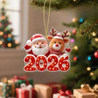 Imagem de Linda decoração de presente de ano novo para 2026, adequada para pendurar em espelhos retrovisores de carro e itens de decoração de casa (F)