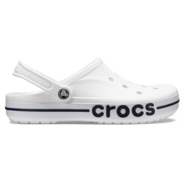 Imagem de Crocs Tamancos Bayaband unissex para adultos, Branco/Azul marinho, 38/39 BR