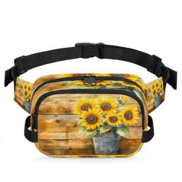 Imagem de Pochete de gato azul amarelo para mulheres e homens com alça ajustável, bolsa transversal, bolsa de peito, bolsa tiracolo, Cor 2