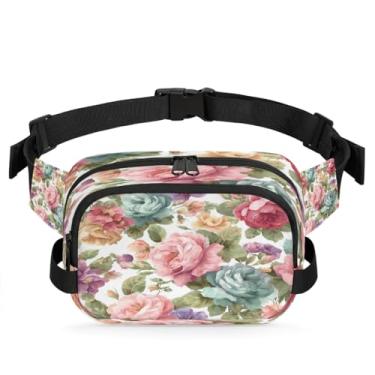 Imagem de Pochete floral de margarida azul para mulheres e homens com alça ajustável, bolsa transversal, bolsa de peito, bolsa tiracolo, Cor 12