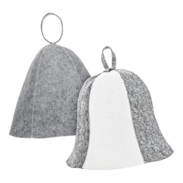 Imagem de Generic Conjunto de 2 peças de touca de sauna, acessórios para banho, para homens e mulheres. Touca confortável para evitar superaquecimento e proteger o